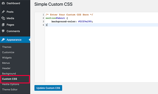 Simple Custom CSS Simple Custom CSS