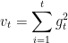 v_{t}=\sum_{i=1}^{t}g_{t}^{2}